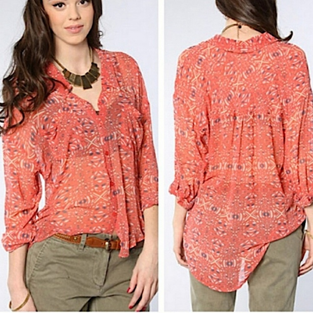 Free People Easy Rider Button Down Top - Picture 3 of 16